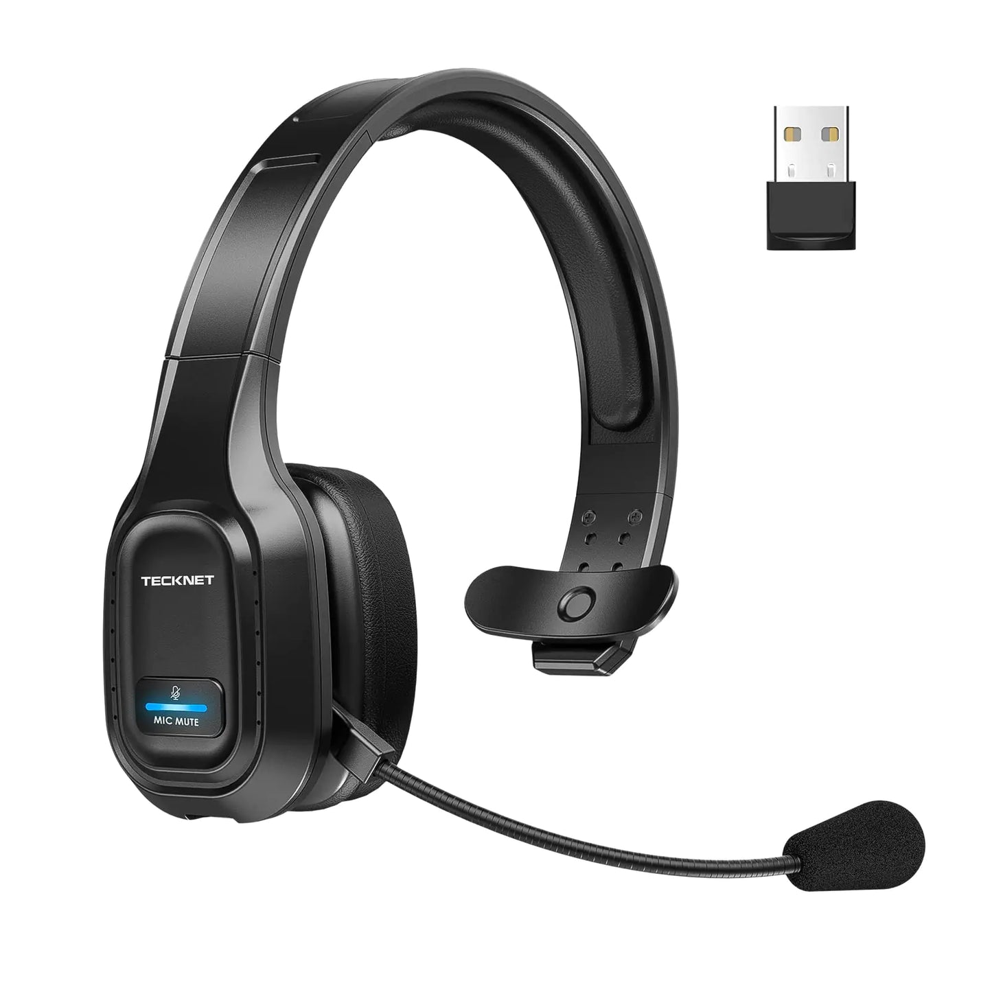 TECKNET Pro Wireless Headset with AI Noise Reduction