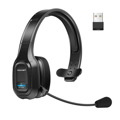 TECKNET Pro Wireless Headset with AI Noise Reduction